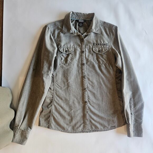 Outdoor Research Tops - Outdoor Research Stretch Preformance Camping Insect Shield Shirt Womens Med Gray